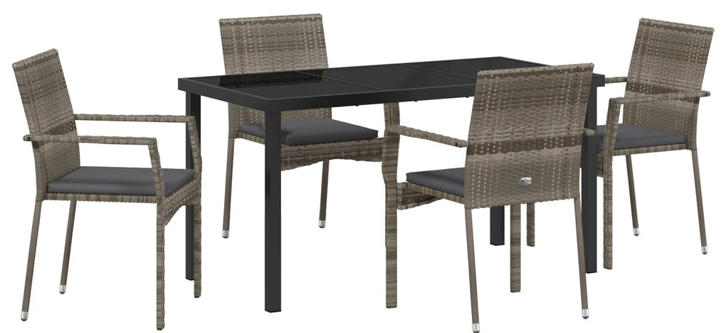 vidaXL Σετ Καρεκλών Κήπου των 4 5 pcs Γκρι 140 x 70 x 73 cm