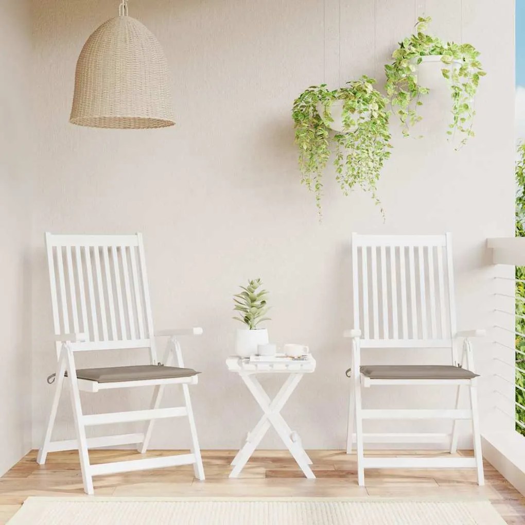 vidaXL Μαξιλάρια Καρέκλας Κήπου 2 τεμ. Taupe 40x40x4 εκ. Υφασμάτινα