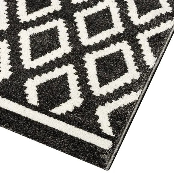Beauty Home Πατάκι Vibe Art 9577 67x150 Stone White Ανθρακί Λευκό