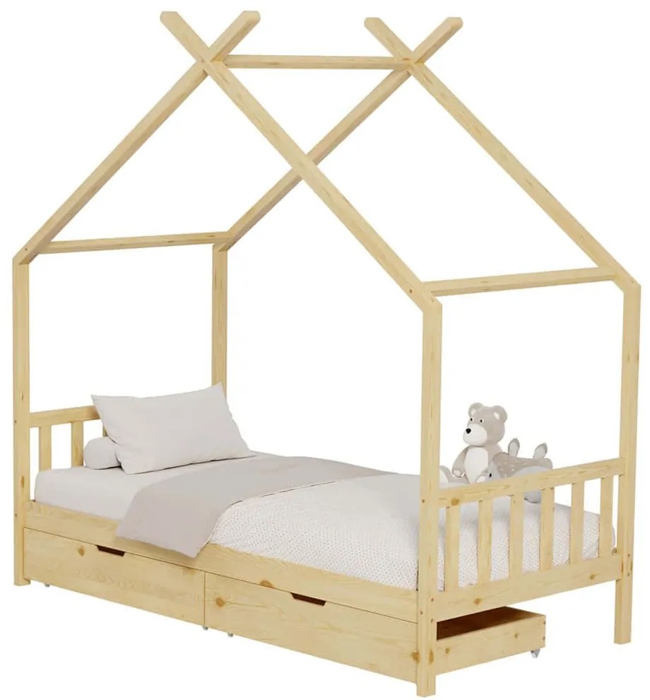 Κρεβάτι Παιδικό Klarice (Για Στρώμα 90x190cm) HM680.01 196x97x193cm Natural Single