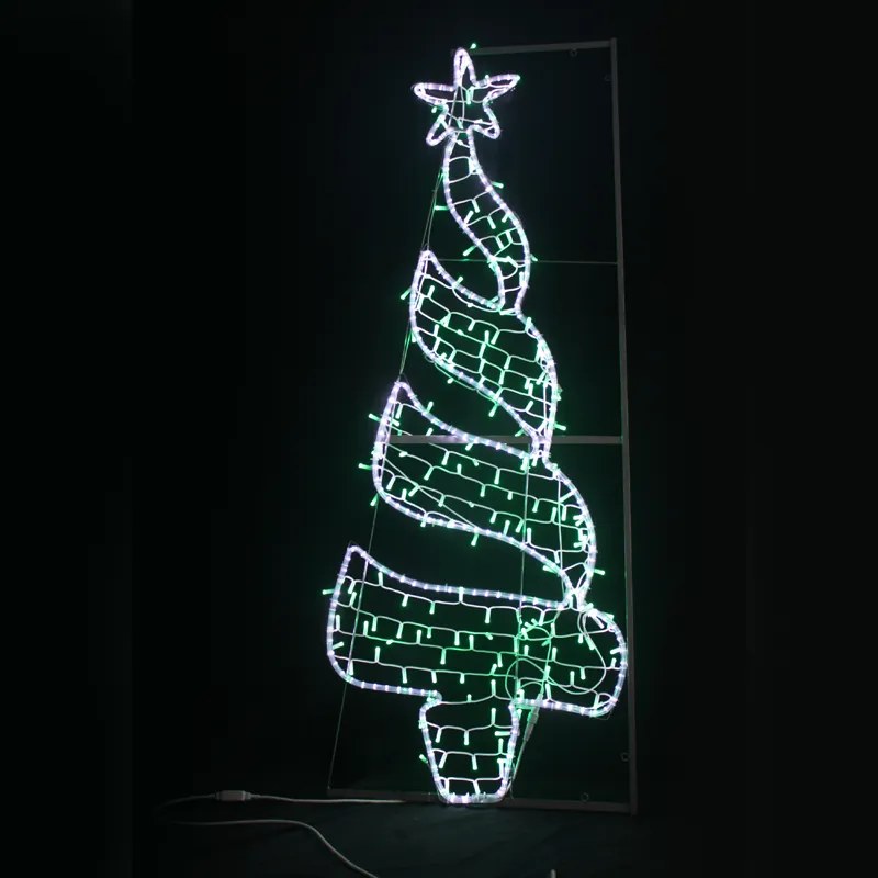 "CHRISTMAS TREE",270&amp;200LED ΕΠΙΣT ΣΧΕΔ 7.5mΜΟΝΟΚ ΦΩΤ+ΛΑΜ ΣΕΙΡ,CW+ΠΡΑΣ ΣΤΑΘ,IP44,750x200CM,1.5m ΤΡ ACA X082702219