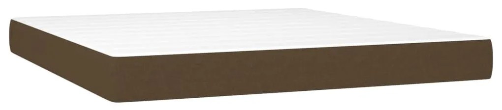 Κρεβάτι Boxspring με Στρώμα Σκούρο Καφέ 160x200 εκ Υφασμάτινο - Καφέ