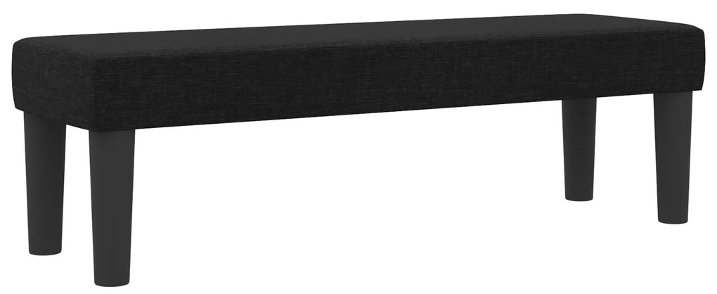 vidaXL Κρεβάτι Box Spring με Στρώμα & Παγκάκι Μαύρο 120x200 εκ Ύφασμα