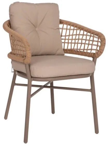 ΠΟΛΥΘΡΟΝΑ ΑΛΟΥΜΙΝΙΟΥ ΜΟΚΑ ΕΠΑΓΓΕΛΜ. RATTAN &amp; ΜΑΞΙΛΑΡΙ ΜΠΕΖ HM5863.02 60x56x84 εκ.