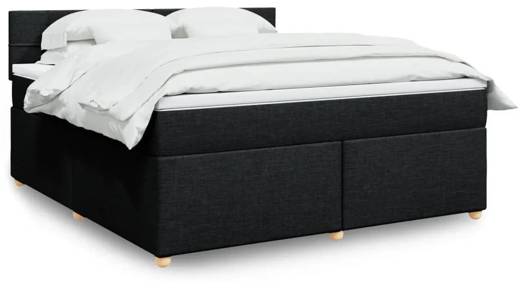 ΚΡΕΒΑΤΙ BOXSPRING ΜΕ ΣΤΡΩΜΑ ΜΑΥΡΟ 180X200 ΕΚ. ΥΦΑΣΜΑΤΙΝΟ 3289061