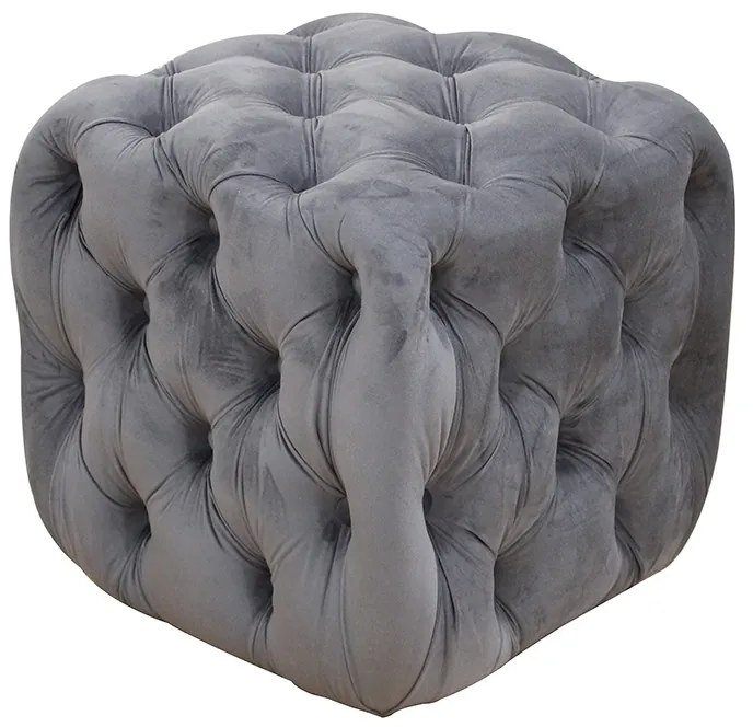 Σκαμπό Astra Γκρι Βελούδο 45x45x45cm