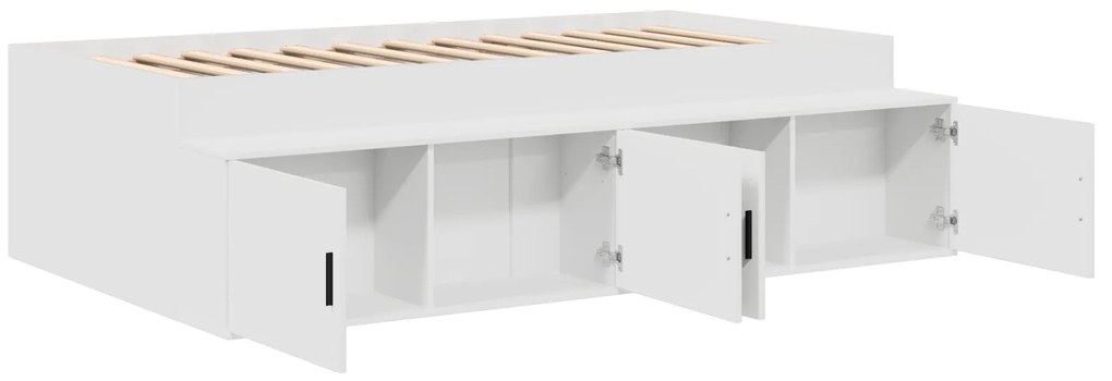 vidaXL Κρεβάτι με Αποθήκευση Λευκό 90x200 εκ.