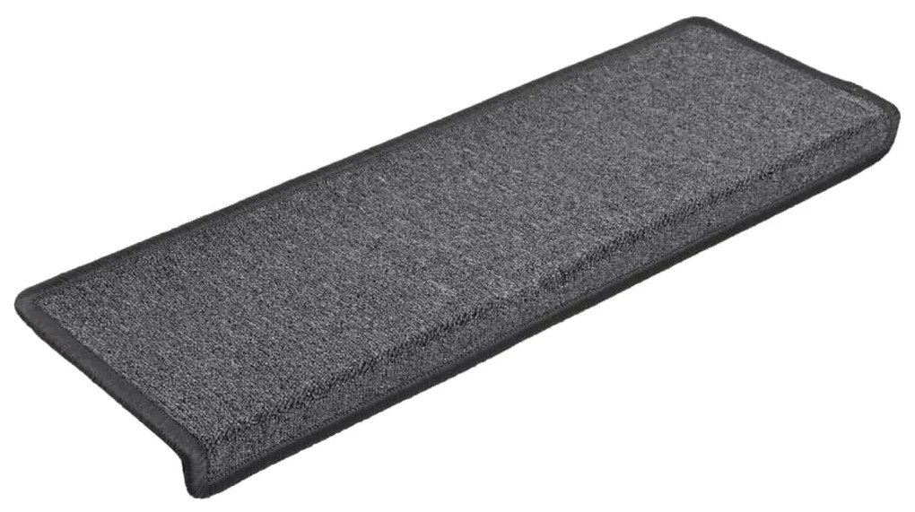vidaXL Πατάκια Σκαλοπάτια 15 τεμ. Σκούρο Γκρι 65x21x4 εκ. με Ορθογώνια Άκρη