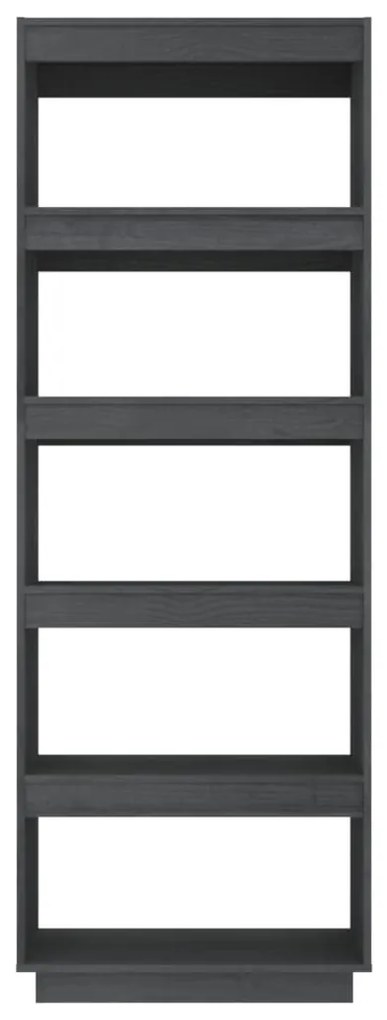 vidaXL Βιβλιοθήκη/Διαχωριστικό Χώρου Γκρι 60x35x167 εκ. Μασίφ Πεύκο