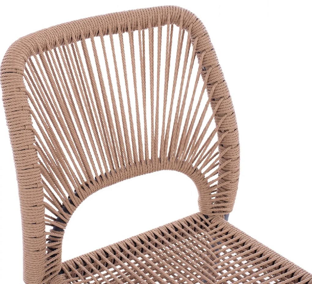 ΚΑΡΕΚΛΑ ΑΛΟΥΜΙΝΙΟΥ ΓΚΡΙ ΜΕ P.E.TWIST RATTAN ΜΠΕΖ HM5770.02 45x63x82Υ εκ.