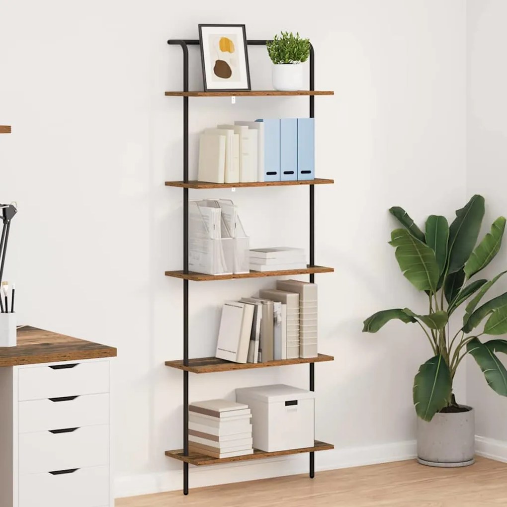 vidaXL Ράφι Βιβλίων Παλαιό ξύλο 60 x 24 x 168 εκ. Επεξεργασμένο ξύλο