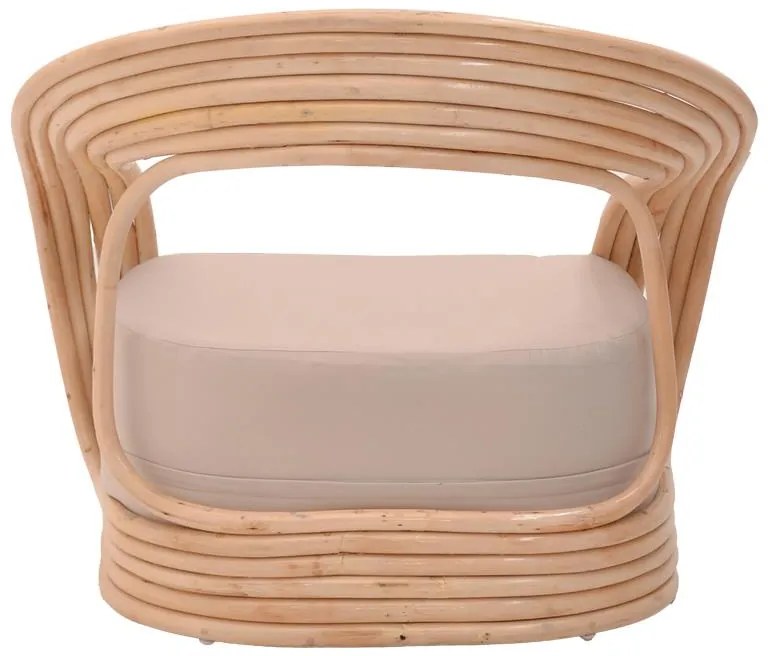 Πολυθρόνα Radictive rattan pe σε φυσική απόχρωση με μπεζ μαξιλάρι 88x57x73εκ 88x57x73 εκ.