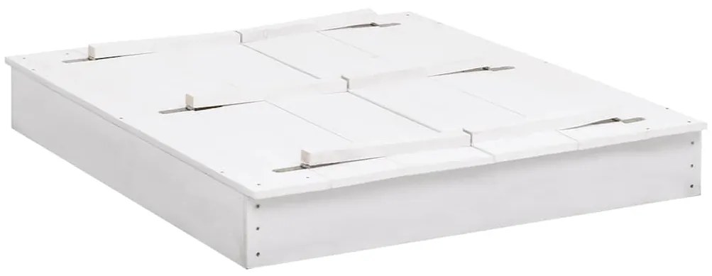 vidaXL Αμμοδόχος Λευκή 95 x 90 x 15 εκ. από Ξύλο Ελάτης