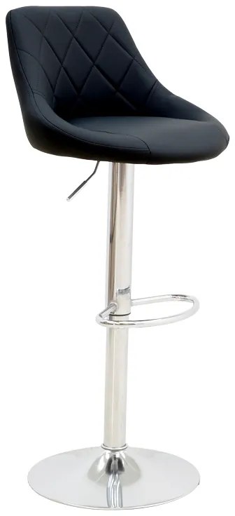 Σκαμπό μπαρ Boronez pakoworld πτυσσόμενο μαύρο pu-βάση χρωμίου 47x49x112εκ