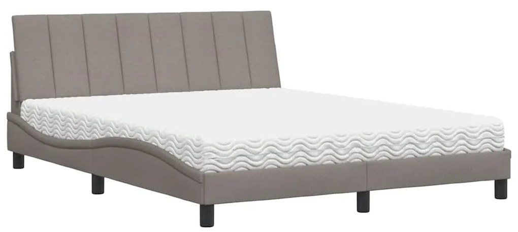 vidaXL Κρεβάτι Taupe 160x200 εκ. Υφασμάτινο