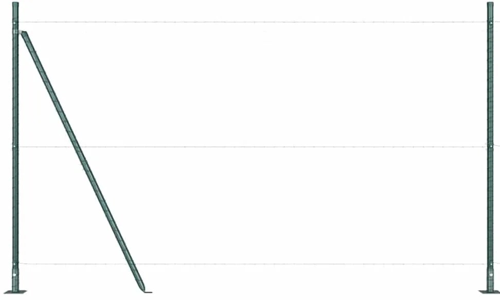 vidaXL Στύλος Περιφράξεων 13 pcs Πράσινο Ατσάλι