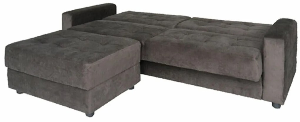Καναπές κρεβάτι Mesa 208, Αριθμός θέσεων: 3, Αποθηκευτικός χώρος, Καφέ, Γκρι, 77x193x81cm, Πόδια: Πλαστική ύλη | Epipla1.gr