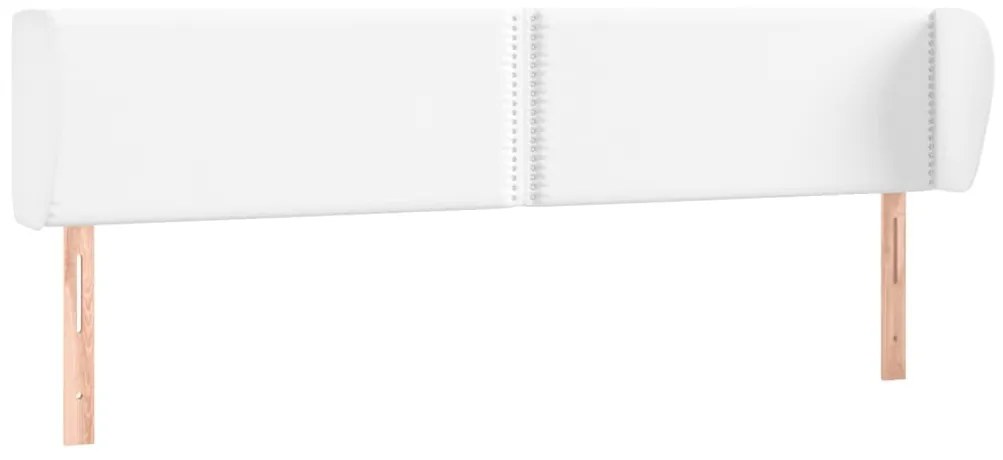 vidaXL Κεφαλάρι με Πτερύγια Λευκό 183x23x78/88 εκ. Συνθετικό Δέρμα