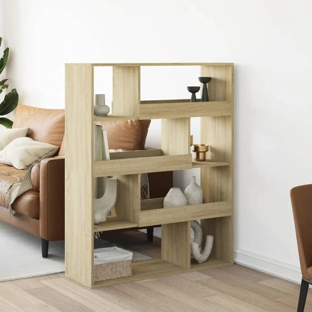 Βιβλιοθήκη/Διαχωριστικό Χώρου Δρυς 100x33x125,5 εκ. Επεξ. Ξύλο