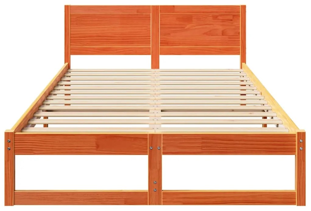 vidaXL Σκελετός Κρεβατιού Καφέ 120 x 190 cm Μασίφ ξύλο πεύκου