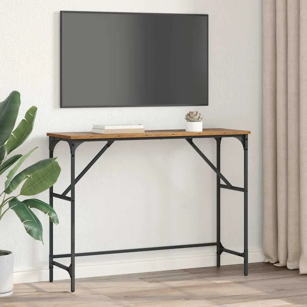 vidaXL Τραπέζι κονσόλας Παλιό ξύλο 100 x 32 x 75 εκ Επεξεργασμένο ξύλο