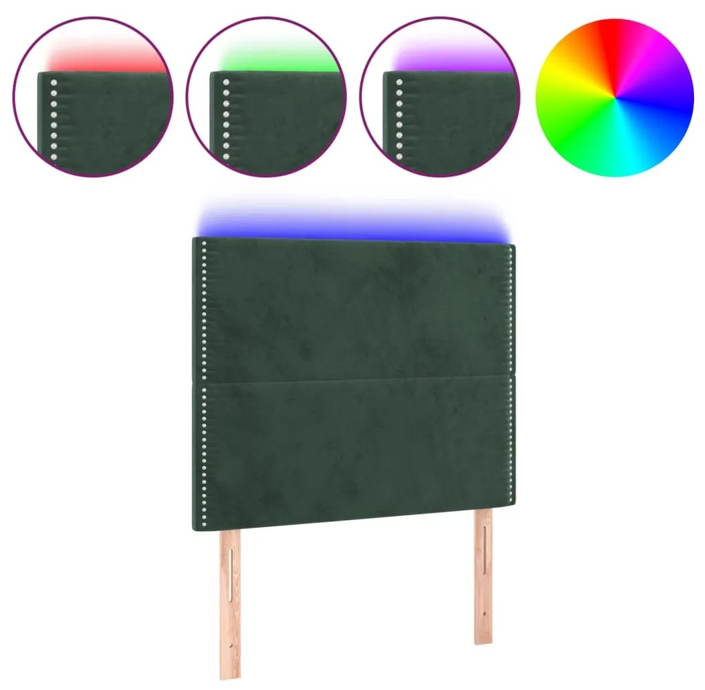 Κεφαλάρι Κρεβατιού LED Σκούρο Πράσινο 100x5x118/128 εκ. 3122329