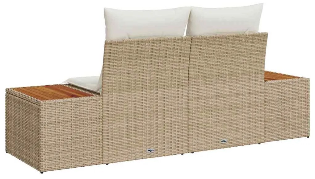 vidaXL Καναπές Κήπου Μπεζ 184 x 62 x 85εκ συνθετικό ρατάν