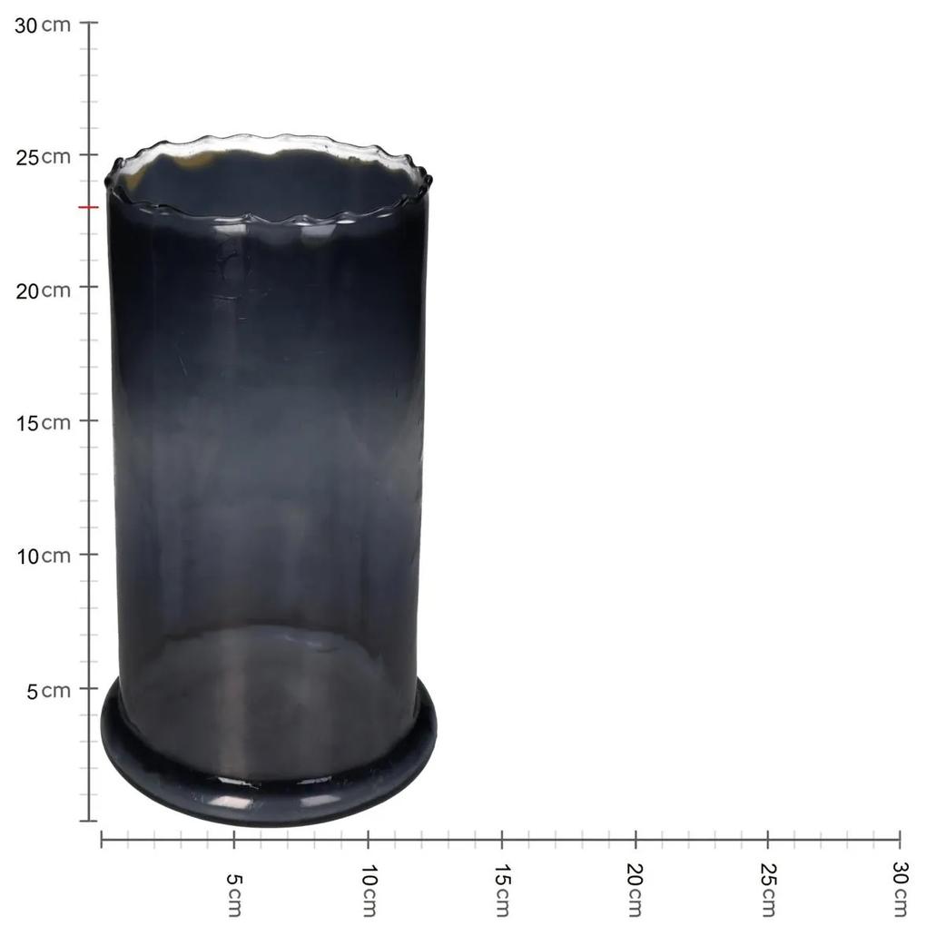 Κηροπήγιο Γκρι Γυαλί 15.5x15.5x23cm - Γυαλί - 05150506