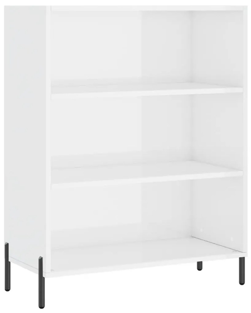 vidaXL Ραφιέρα Γυαλιστερό Λευκό 69,5 x 32,5 x 90 εκ. από Επεξεργ. Ξύλο