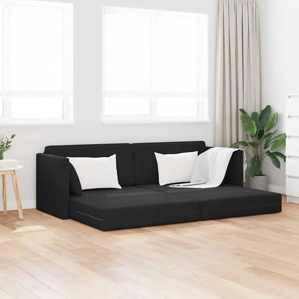 vidaXL Κρεβάτι Καναπές 2 σε 1 Μαύρος 213x144x60 εκ Βελούδο