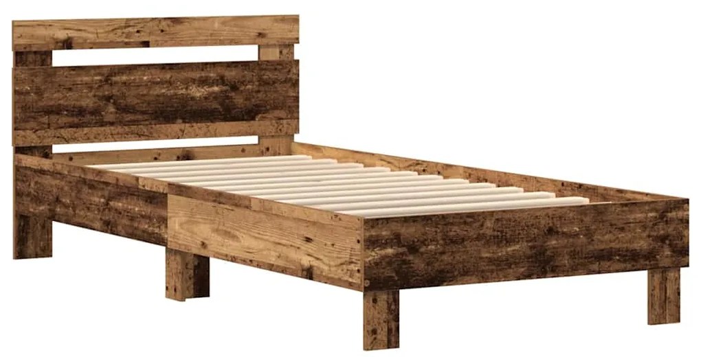 vidaXL Σκελετός Κρεβατιού Παλαιό ξύλο 90 x 190 cm Επεξεργασμένο ξύλο