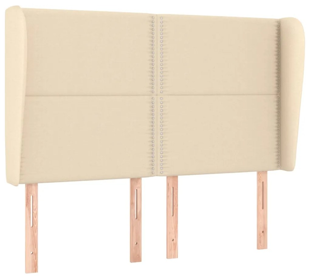 vidaXL Κεφαλάρι με Πτερύγια Κρεμ 147x23x118/128 εκ. Υφασμάτινο