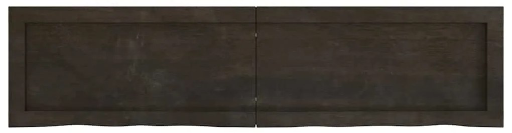 vidaXL Ράφι Τοίχου Σκούρο Καφέ 120x30x(2-4) εκ. Επεξ. Μασίφ Ξύλο Δρυός