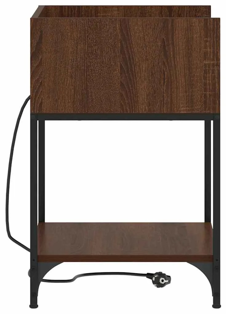 vidaXL Κομοδίνο με ράφι Καφέ δρυς 40 x 40 x 61 εκ Επεξεργασμένο ξύλο