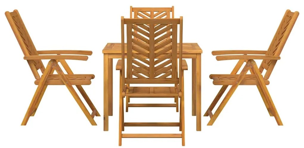 vidaXL Σέτ φαγητού για κήπο 5 pcs Καφέ Στερεό Ξύλο Ακακίας