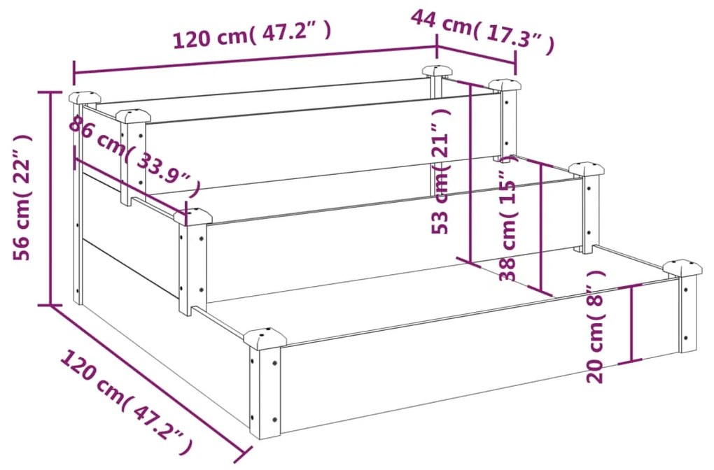 ΖΑΡΝΤΙΝΙΕΡΑ ΥΠΕΡΥΨΩΜΕΝΗ ΚΑΦΕ 120X120X56 ΕΚ. ΜΑΣΙΦ ΞΥΛΟ ΕΛΑΤΗΣ 364305