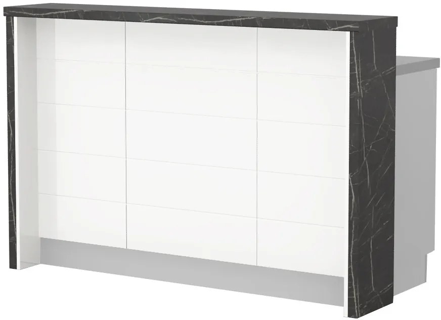 Πάγκος νησίδας Hudson-Μήκος: 150 εκ.-Λευκό-Black Stone