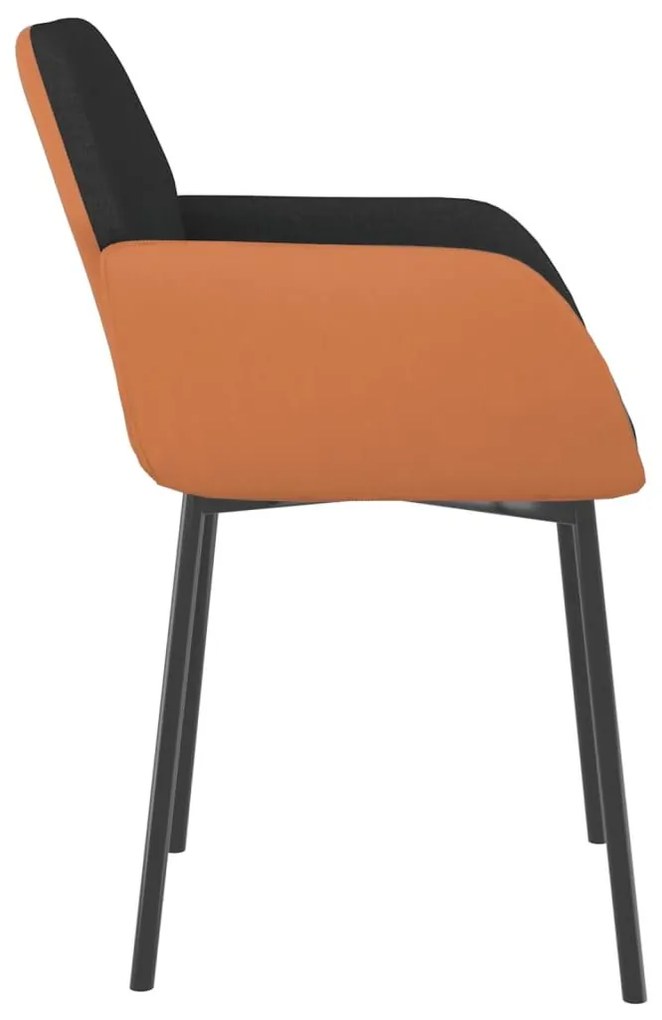 Καρέκλες Τραπεζαρίας 2 τεμ. Μαύρες από Ύφασμα &amp; Συνθετικό Δέρμα - Μαύρο