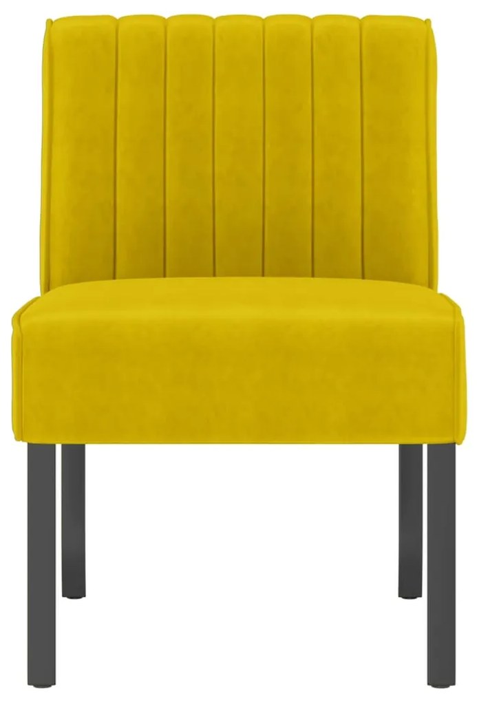 vidaXL Πολυθρόνα Κίτρινη Βελούδινη