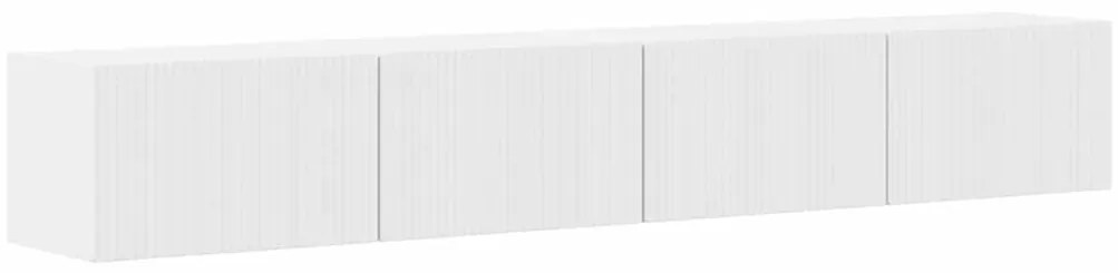 vidaXL Ντουλάπι Τηλεόρασης Τοίχου Επιτοίχιο 2 pcs Λαμπερό Λευκό