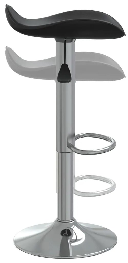 vidaXL Σκαμπό Μπαρ 2 τεμ. Μαύρο Επιχρωμιωμένο Ατσάλι/Συνθετικό Δέρμα