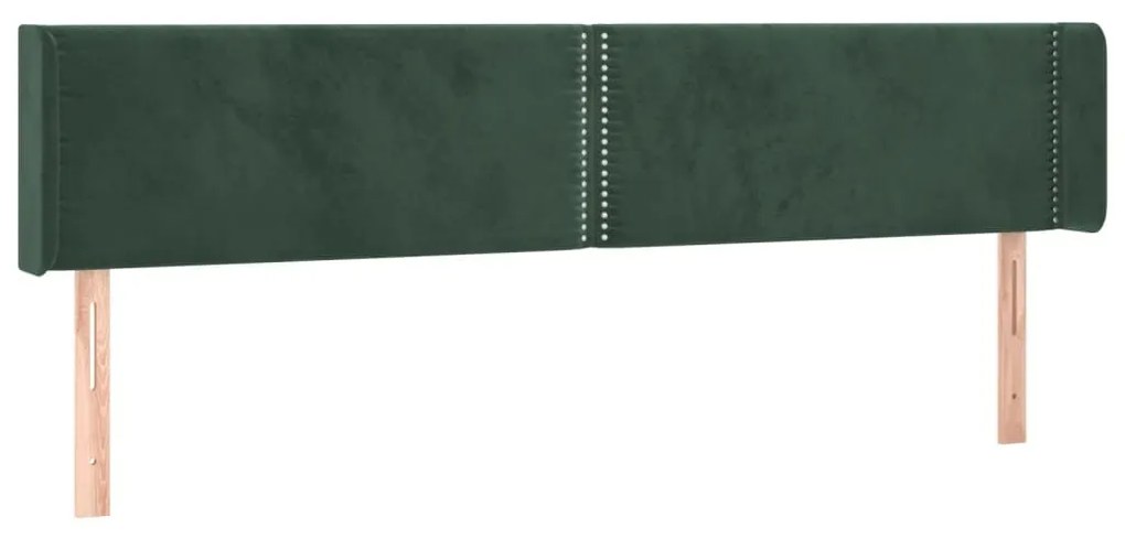 Κεφαλάρι με Πτερύγια Σκούρο Πράσινο 183x16x78/88 εκ. Βελούδινο - Πράσινο