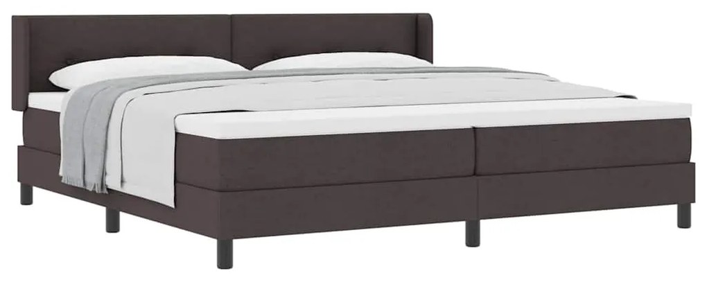 vidaXL Κρεβάτι box spring με στρώμα με στρώμα Σκούρο Καφέ 200 x 200 cm
