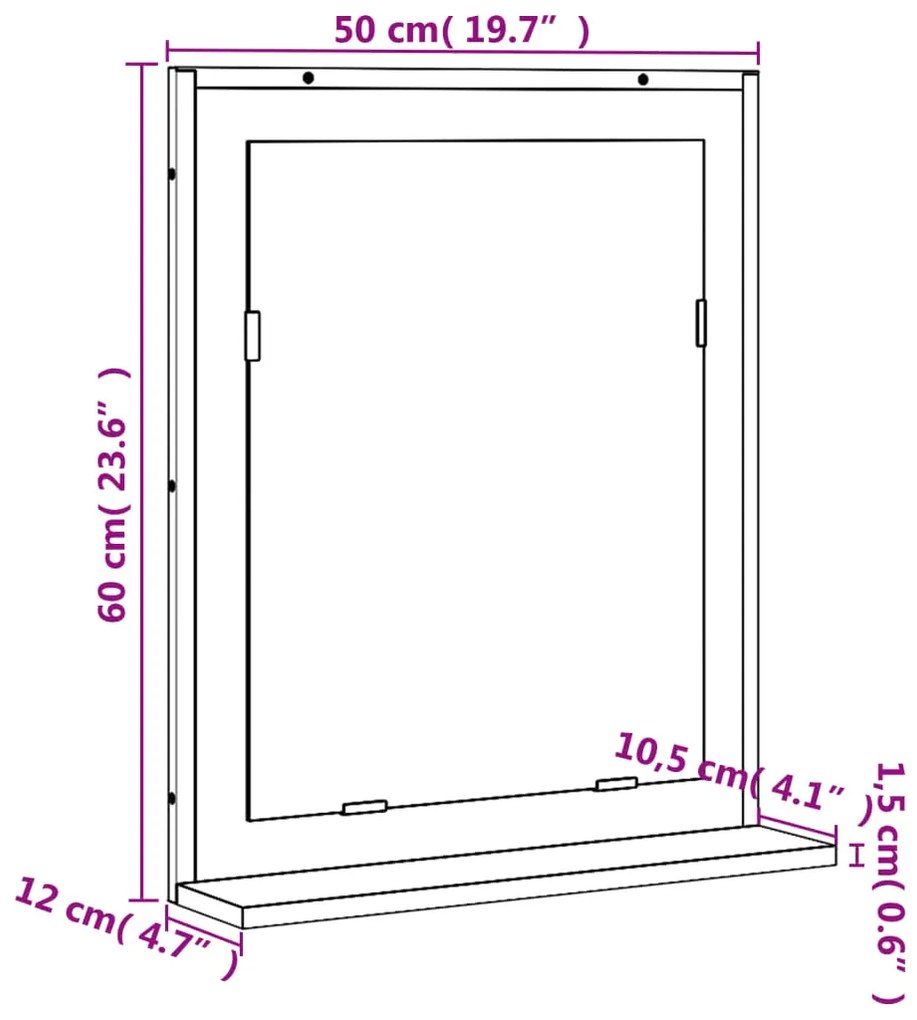 ΚΑΘΡΕΦΤΗΣ ΜΠΑΝΙΟΥ ΜΕ ΡΑΦΙ SONOMA ΔΡΥΣ 50X12X60 ΕΚ. ΜΟΡΙΟΣΑΝΙΔΑ 842417