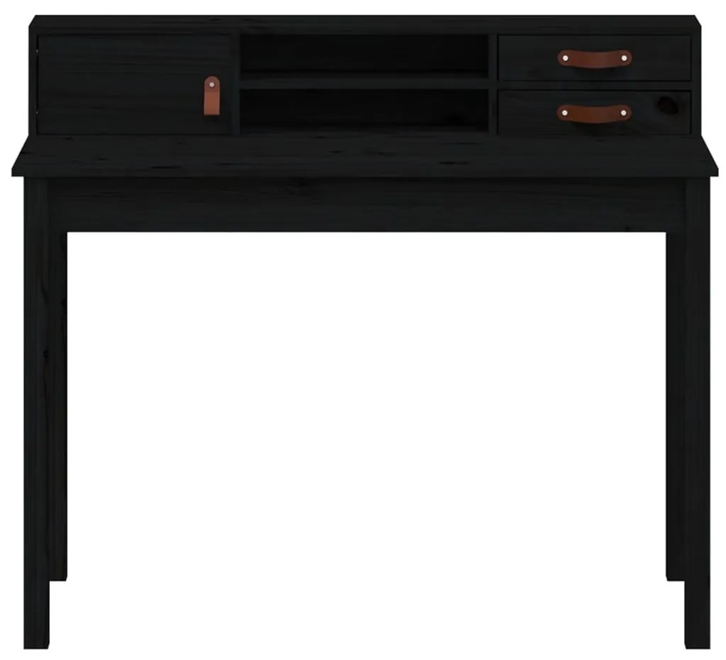 vidaXL Γραφείο Μαύρο 110x50x93 εκ. από Μασίφ Ξύλο Πεύκου