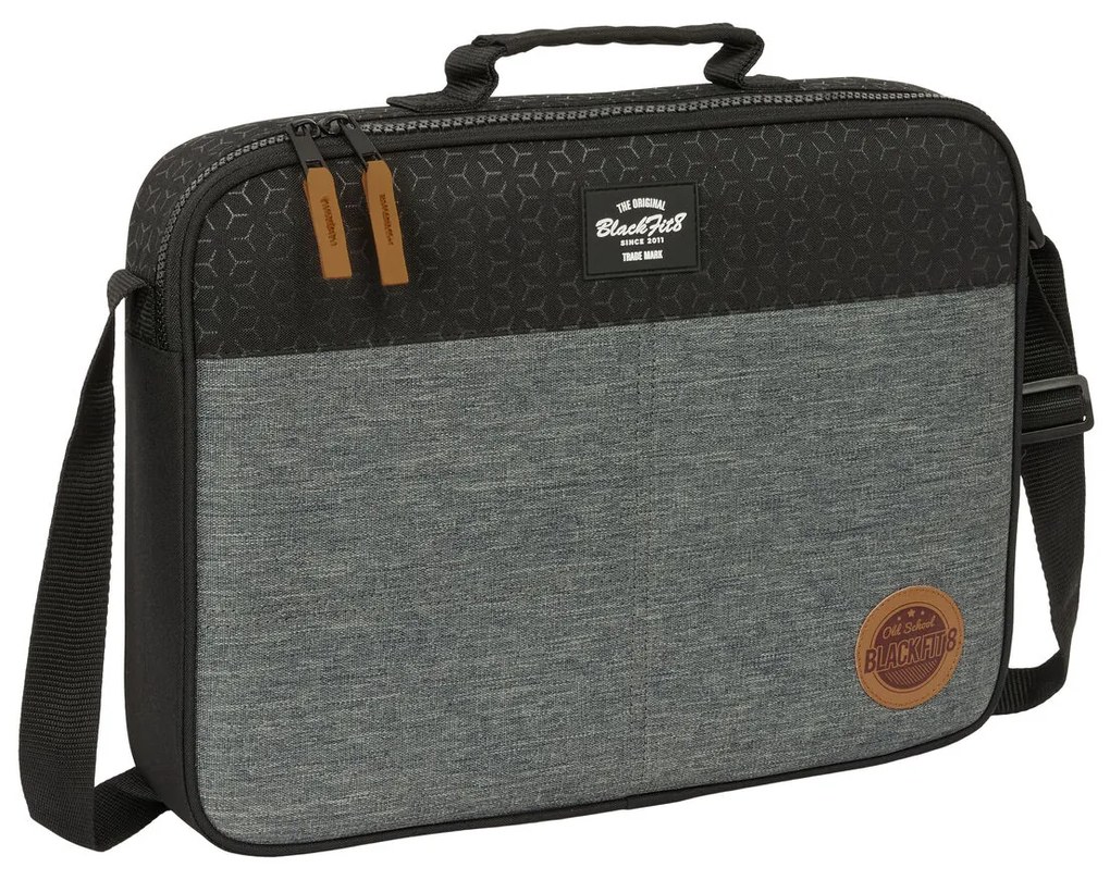 Σχολική Τσάντα BlackFit8 Old school Μαύρο Γκρι 38 x 28 x 6 cm