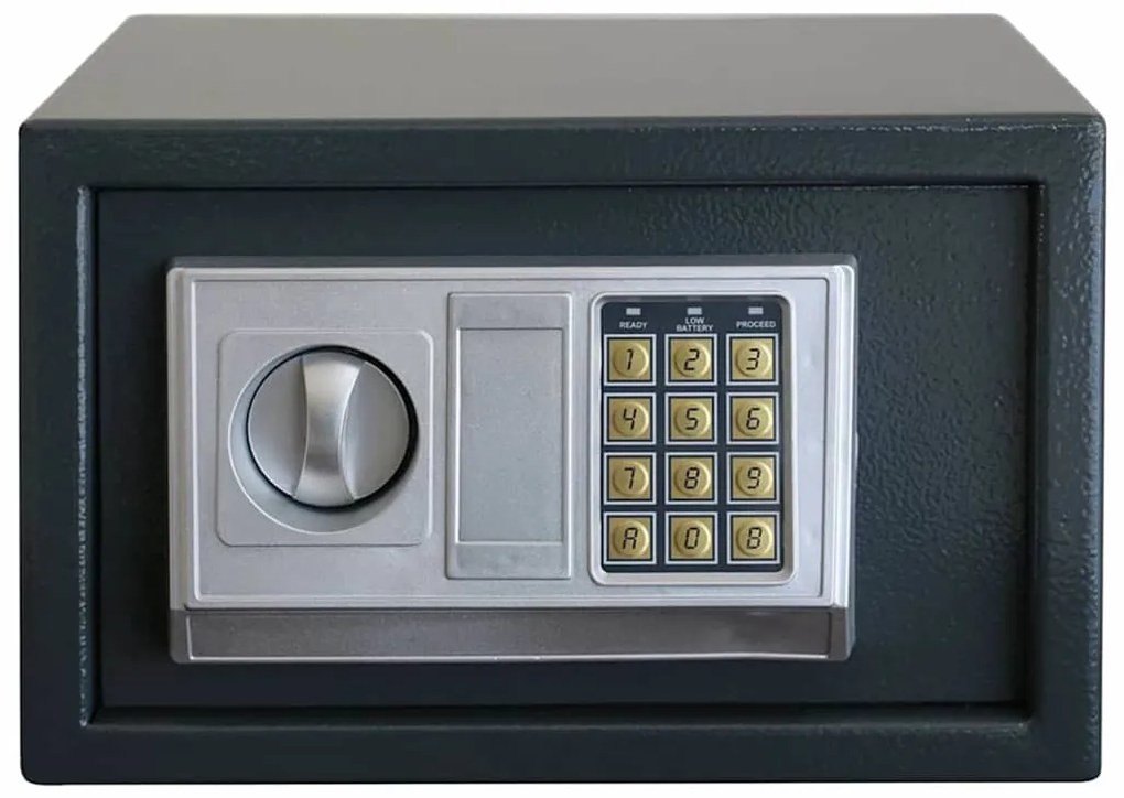 vidaXL Ψηφιακό Ασφαλές Σκούρο γκρι 31 x 20 x 20 εκ. Ατσάλι