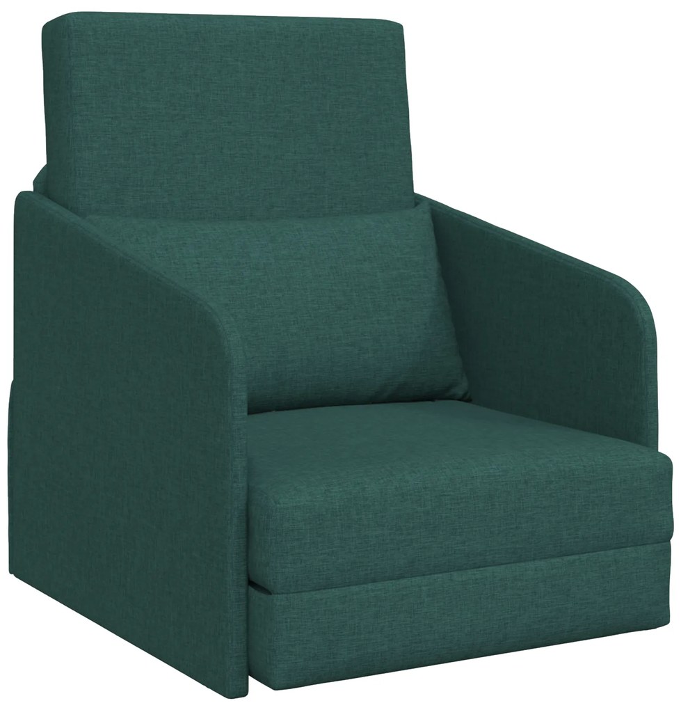 vidaXL Καρέκλα Κρεβάτι 2-σε-1 Σκούρο Πράσινο 65 x 80 x 83 εκ. Ύφασμα.