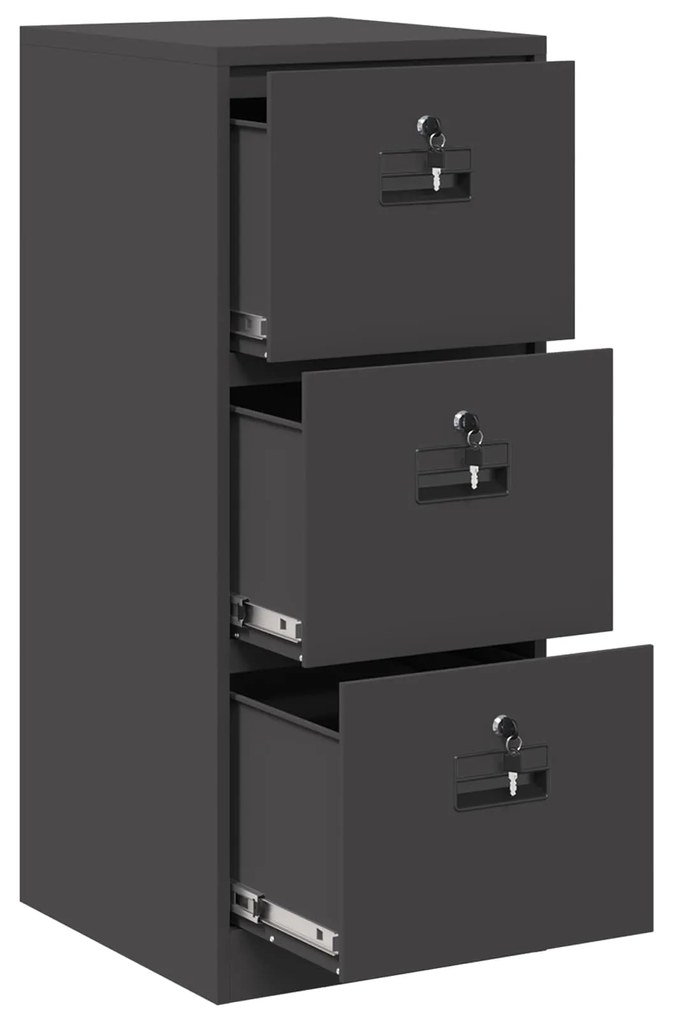 vidaXL Ντουλάπα Αρχείων Μαύρο 44 x 50 x 106.5 εκ Ψυχρής Έλασης Χάλυβας