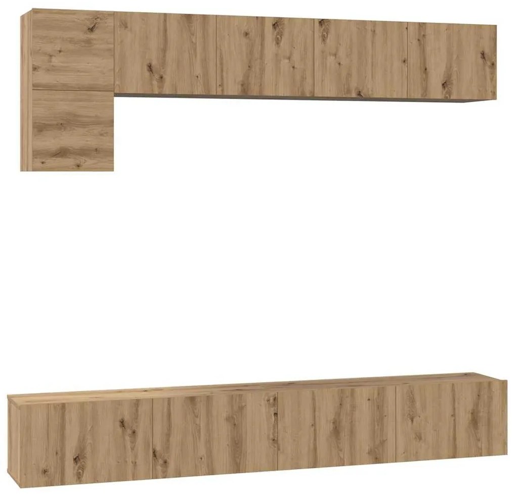 vidaXL Σετ επίπλου τηλεόρασης Επιτοίχιο 5 pcs artisan δρυς